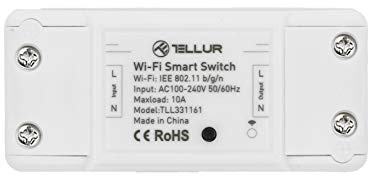 TELLUR SMART Interruptor WiFi Alexa, Interruptor Inteligente Inalámbrico, Temporizator WiFi, Control Remoto por APP y Voz, Compatible con Alexa, Google y Siri Shortcuts, No Necesita HUB