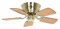 Flacher Deckenventilator mit Zugkette Classic Flat III Messing gebürstet 75