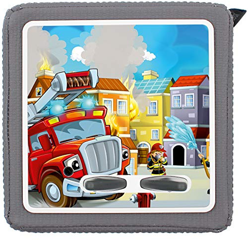 yabaduu Schutzfolie Schutzcover für Toniebox 1 passgenau selbstklebend kindgerecht Folie Zubehör für Kinder Spielzeug (Y031-24 Feuerwehr, Ohne Wunschname)