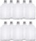 Pukkr Mini Glass Flask Bottles 350ml – Pack of 10 Screw Cap Sample Bottle for Cocktails, Spirits, Oils, Flavours, Wedding Favours & Gift Sets – Airtight Thick Glass Bottles
