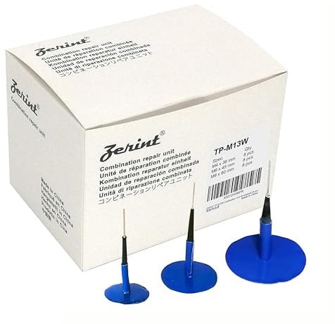 ZERINT TP-M13W Combination Repair Unit Kit, Tyre Puncture Repair Plug Kit 4.5 x 36 mm, 6 x 45 mm and 9 x 60 mm wrapped stem 8 pcs each