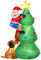 HOMCOM Aufblasbarer Weihnachtsbaum mit Weihnachtsmann und Hund, 180 cm, LED Weihnachtsdeko, Selbstaufblasend, Wetterfest, Polyester, 123 x 85 x 180 cm