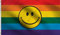 DMSE Rainbow Happy Face Pride LGBTQ Flagge, 90 x 150 cm, 100 % Polyester, UV-beständig, 90 x 150 cm