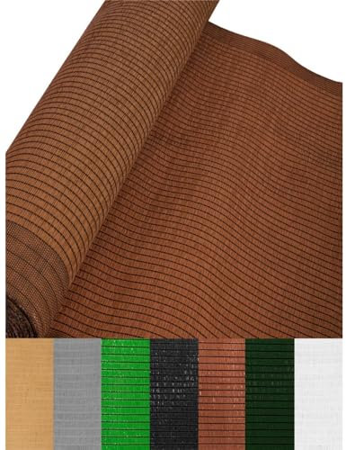 Jardin202 - Malla de ocultación 110gr/m² | Sombra y privacidad en tu jardín | Premium | Ideal para Vallas y barandillas | 1 x 10 Metros (Marrón)
