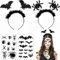 Halloween Haarreif, 2 Stücke Halloween Haarschmuck mit 2 Halloween Aufkleber, Halloween Haarreif Damen, Spinnen Haarschmuck, Halloween Kopfschmuck, für Halloween Abschlussball Karneval Kostüm Party