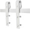 Binario per Porta Scorrevole Kit Binario Scorrevole Esterno Muro Completo Accessori per Porte Scorrevoli Singole (200 CM/Classico/Bianco)