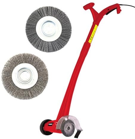 Amtech - Patio Brush and Electric Weeder for Removing Moss and Dirt from Driveways, Decks, and More, Easy to Use with Long Handle, Ergonomic and Lightweight, Non-Marking, Corded with 3m Cable