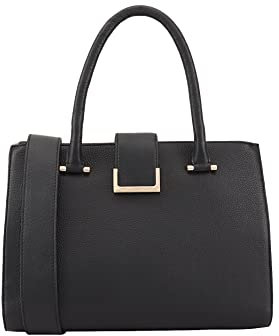 Paul Costelloe MIAMI Handtasche aus genarbtem Leder in 4 modischen Farben, jet black, One Size