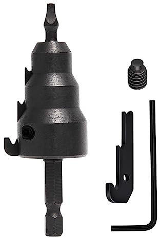 Saipor Power Conduit Reamer Kit Hexagon Shank Copper Tube Expander with Improved Bit Retention Deburring External Drill Bit Remover Ream 1/2'', 3/4'' and 1 Inch Conduit Pipe Power Tool Accessory