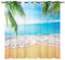 YUANZU Tropischer Vorhänge Palmen Strand Blauer Himmel Weiße Wolken Ösen Gardinen mit Blickdichte Vorhang Blackout Curtain Wohnzimmer Schlafzimmer Verdunkelung Fenster, 2 Stück, H 260 x B 200 cm