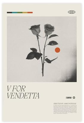V FOR VENDETTA Filmposter auf Leinwand, Schlafzimmer, Dekoration, Sport, Landschaft, Büro, Raumdekoration, Geschenk, ungerahmt, 20 x 30 cm