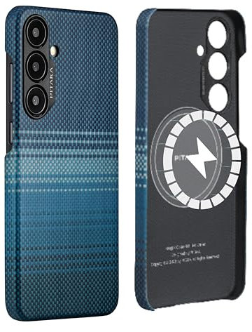 pitaka Hülle für Samsung Galaxy S24 Plus Magnetische Handyhülle aus Aramidfaser Ultradünne und Kratzfeste Schutzhülle für Galaxy S24 Plus mit Kameraschutz [MagEZ Case 4] Mondaufgang