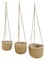 MINOUMI Blumenampeln aus Seegras 3er-Set - Hängende Blumentöpfe Naturdesign Länge 90cm ⌀ 17/19/23cm