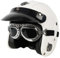 Leder-Jethelm Vintage-Motorradhelm Open Face Leder-Helm Winddichter Motorrad Roller Helm, Mit Brille, ECE Genehmigt Jethelm Für Damen Und Herren 6,XXL