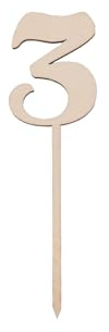Sallys Cake Topper Zahlen nachhaltig aus echtem Holz, ökologisch abbaubar, zum Bemalen oder Einsprühen - Tortendeko Kuchendeko Cupcake Kuchen Torten Geburtstag Party (3)