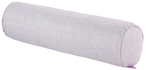 Rundhalskissen, Leinen, Nackenrolle, langes Lendenkissen, Armstützkissen, Nackenschmerzlinderung, Zylinder-Kissen mit abnehmbarem Bezug für Schlafen/Stuhl/Auto/Sofa, Silbergrau, 15 x 60 cm
