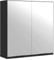 vidaXL Spiegelschrank, Badezimmerschrank mit Stauraum Spiegel, Wandschrank für Badezimmer, Badschrank Badspiegel, Schwarz Holzwerkstoff