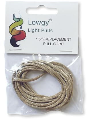 1.5m Replacement Light Pull Cord - 2mm Coloured Cord for Bathroom Light Switches (Beige)