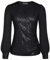 Damen Pailletten Cocktail Top V-Ausschnitt Sexy Shirt Basic Slim Fit Tunika Winter Langarm Blusetop Glänzende Abendkleidung Schwarz XXL