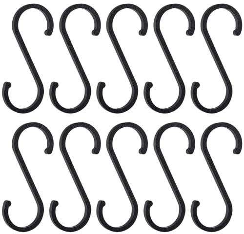 AEIOPRS 10 Stück S Haken Aluminium ideal für Küche, Schrank, Garage und Garten für hängende Töpfe und Pfannen, Kaffeetassen, Kleidung, Pflanzen