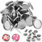 JEYORZY 50 Stück Ohrstecker Cabochon Fassung Post Cup Lünette Tray Blank Ohrringe, Ohrstecker Zubehör Ohrringe Rohlinge Pin Ohrring Lünette Und Ohrmuttern, für Schmuck Geschenke Herstellung