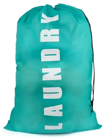 Großer Wäschesack 1 Stück, 24“ x 36“ Tragbare Reisewäschesäcke mit Kordelzug, Wäschesäcke für schmutzige Wäsche, perfekt für Zuhause, Reisen, Urlaub, Camping, Wohnwagen, Wohnheim (Blau)