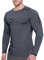 BROKIG Mens Armzip Long Sleeve Running Tops, Gym Sports Shirts Lightweight Compression Training T Shirts with Zip Pocket (Large, Dark Grey)