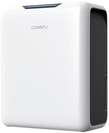 CONOPU Deshumidificador 3000ML, Deshumidificador Silencioso, Semiconductores Dobles, Modo Noche a 30 dB, Deshielo Automático, 1.3 kWh/Día, Temporizador de 24h, Apagado Automático