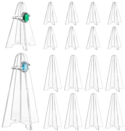 PH PandaHall 16 Sets 2 Größen Acryl Ringhalter Klarer Ring Display Ständer Ring-Schmuck-Organizer-Halter Hochzeitsring-Halter Ring Display Organizer für Ringschmuck Display Weihnachten Geburtstag