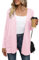 Yommay Cardigan da donna elegante casual leggero donna autunno manica lunga maglione con tasche, Z rosa., M