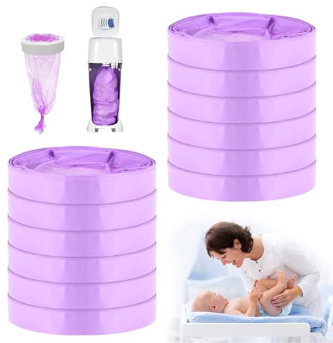 Vankarr Recambios Contenedor de Pañales 12 Piezas Recambios de Papeleras de Pañales Bebe Compatible con Todos los Cubos de Pañales (Púrpura)
