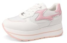 QUEEN HELENA Sneakers Platform Scarpe da Ginnastica Alte Donna X32-33 (Bianco e Rosa, Sistema Taglie Calzature EU, Adulto, Donna, Numero, Media, 38)