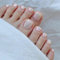 Lot de 24 ongles de pied à coller - Blanc perle - Naturels carrés brillants - Avec colle - Couvrance complète - Pour femmes (perle, 24 pièces)