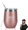 Abitur Geschenke 2025 Tazza Abi 2025 Laurea Tazza Termica Personalizzata 350ml Campeggio Tazza Da Caffè In Acciaio Inox Regalo di Laurea per Ragazzi Studi Master Rose Gold