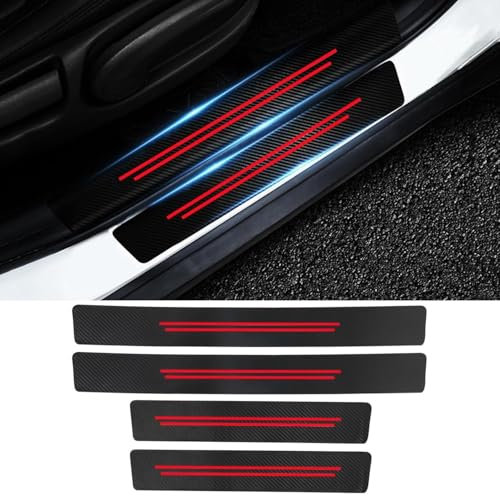 4 Stück Auto Carbon Fiber Einstiegsleisten für Audi Sline A1 A3 A4 A6 C7 B8 B7 A5 A7 A8 B9 B6 C6 Q2 Q3 Q5 Q7 Autozubehör Türschweller rutschfeste Anti-KratzTrim Scuff Styling SzubehöR,C