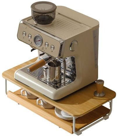 Laneryin 2 Tier Coffee Station Organizer Stand With Drawer, Kitchen Countertop Organizer, Coffee Machine Stand, Coffee Utensils Storage Rack For Kitchen Office