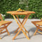 Utiny Klappbarer Gartentisch 85x85x76 cm Teak Massivholz Balkontisch Holztisch Terrasse