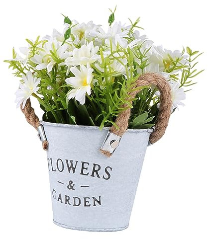 EXQUIMEUBLE Simulation Daisy Bonsai Realistic Artificial Plant Indoor Outdoor Decoration Flowerpot Craft Ornament