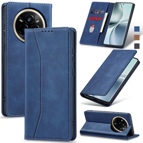 Jasonyu Funda para Realme 14 Pro Flip Case,Azul | Cuero PU Carcasa,Tipo Libro con Tarjetas y Cartera,Soporte Plegable,Cierre magnético,Capa