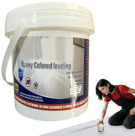 Mixnexorad Epoxidharz Bodenfarbe Für Beton | Epoxidfarbe mit Quarzsand | Wasserfest Selbstnivellierend Rutschhemmend Wasserbasiert Für Innen- /Außenbereich Terrasse Fliesen