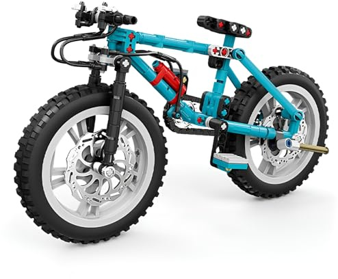 Fahrrad Bausatz, Mountainbike Modell mit Realistischen Funktionen (Blau) | 180 Teile, Baubares Fahrrad Display Modell für Wohnaccessoire, Mint Lernspielzeug Geschenk für Erwachsene Kinder ab 14 Jahren