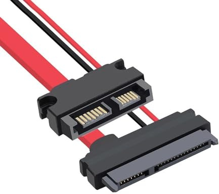 Multibao SATA 5V Cable 22Pin 7+15 female to Slimline SATA 13Pin 7+6 Male HDD ODD Adapter