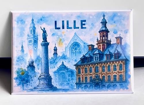 Lille Kühlschrankmagnet- Lille Souvenir - Reiseandenken, Frankreich Geschenk für Reisende, Lille Mitbringsel 180925