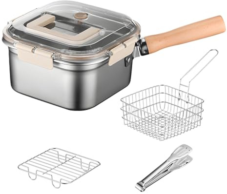 Kit de friteuse d'extérieur – Poêle de cuisson pour rôtir le poisson, les barbecues, les barbecues, les fêtes de camping, les friteuses, les aliments à huile, les friteuses à huile, les ustensiles de