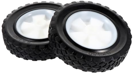 DECOMELODY 2 pezzi Ruote per Tosaerba Gomma Piena Resistenti e Silenziose Ricambio per Carrelli da Giardino e Tagliaerba Manuali