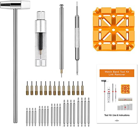 YIKUBO Watch Link Removal Kit Watch Strap Removal Tool Watch Link Removal Kit Watch Pin Remover Watch Strap Replacement, Watch Strap Sizing Tool, Spring Remover, Watch Repair Tool