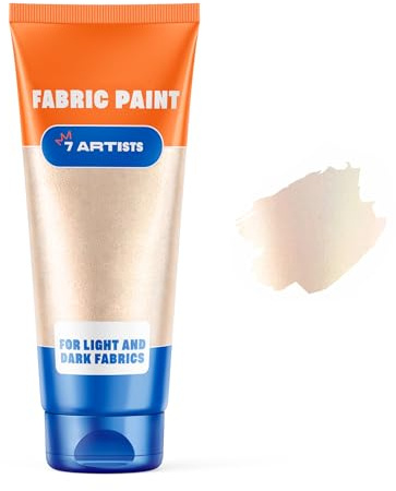 7 Artists Textilfarbe Perl Weiß 60 ml – Stoffmalfarben Waschfest für Kleidung, Sneaker & Leder | Permanent Textilfarbe Waschmaschinenfest | Stofffarbe ohne Bügeln für T-Shirt, Jeans & Taschen
