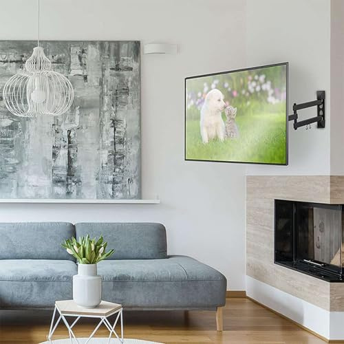 TYCIONG Support Mural TV en Métal Rotatif Télescopique Peu Encombrant pour Téléviseur LCD 23 à 55 Pouces