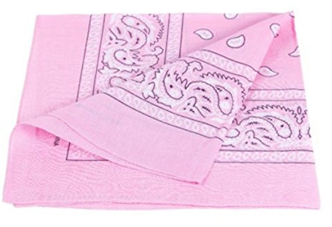 PURECITY© Bandana Original Paisley 100% Coton Foulard Qualité Supérieure/Unité/Lot de 6/Lot de 12/52cm x 52 cm/Tendance Accessoire de Mode Nouvelle Collection (9# Rose Clair)