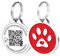Pet Dwelling Premium NFC & QR Code Smart Dog Tag – Einfaches Scannen, sofortiger Profilzugriff, Standortwarnungen in Echtzeit (rote Pfote)